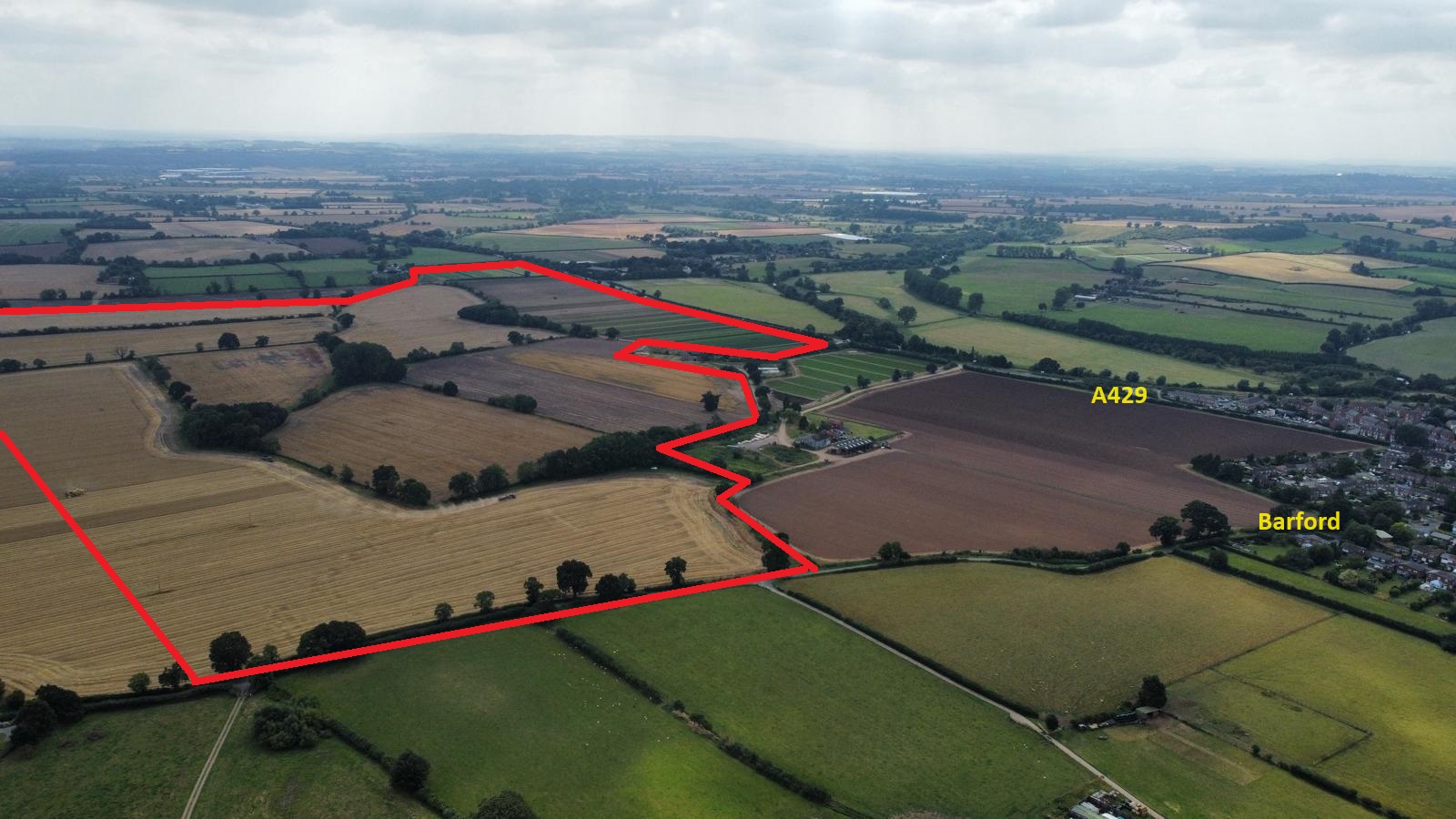 Approximate quarry location from the air (looking South)